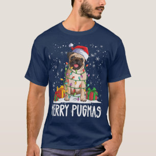 T-shirt Joyeux Pugmas 2022 Carlin Noël Carlin de fête Lov