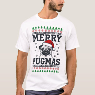 T-shirt Joyeux Pugmas Noël Pug Conception de Pull Démodé