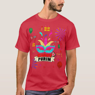 T-shirt Joyeux Purim Day Juif Fête Adulte Mardi Gras Te