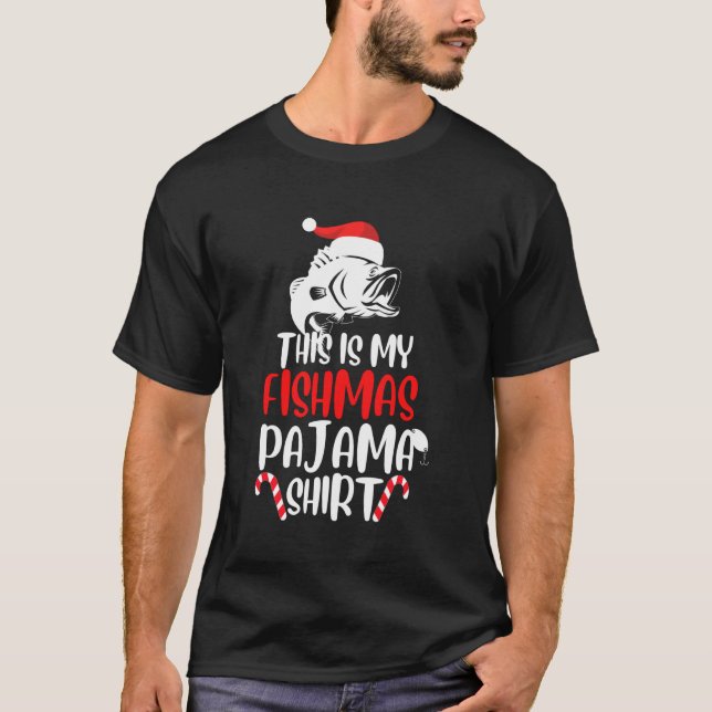 T-shirt Joyeux pyjama de Noël de Fishmas (Devant)