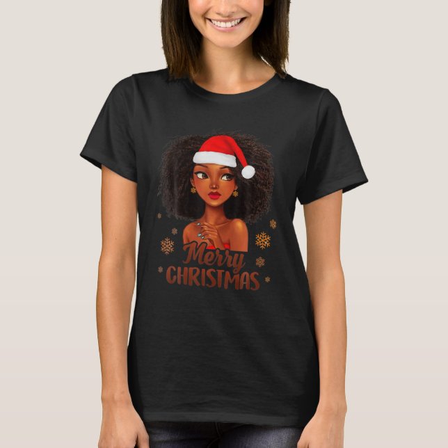 T-shirt Joyeux Pyjama de Noël pour une fille de Père Noël  (Devant)