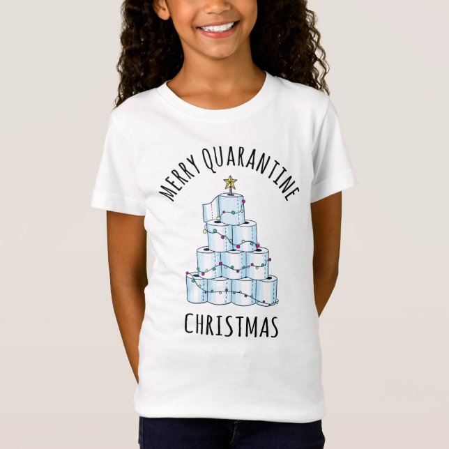 T-Shirt Joyeux Quarantaine Arbre de Noël Papier toilette (Devant)
