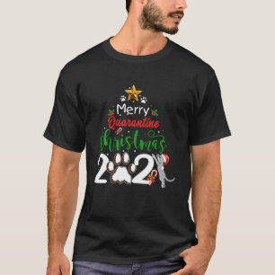 T-shirt Joyeux Quarantine Chat Famille Noël 2021
