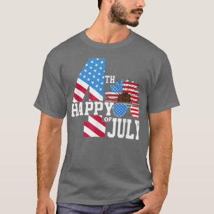 T-shirt Joyeux quatrième Glasse 4 juillet tournesol améric