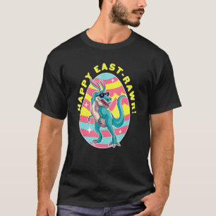 T-shirt Joyeux Rawr Est Cute Dinosaur Bunny Oreilles Joyeu