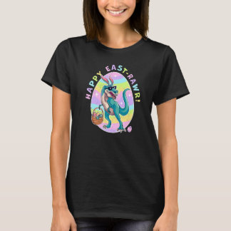 T-shirt Joyeux Rawr Est Cute Dinosaur Bunny Oreilles Joyeu