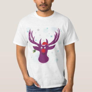 T-shirt Joyeux Reindeer Holidays Value T-Shirt, Blanc
