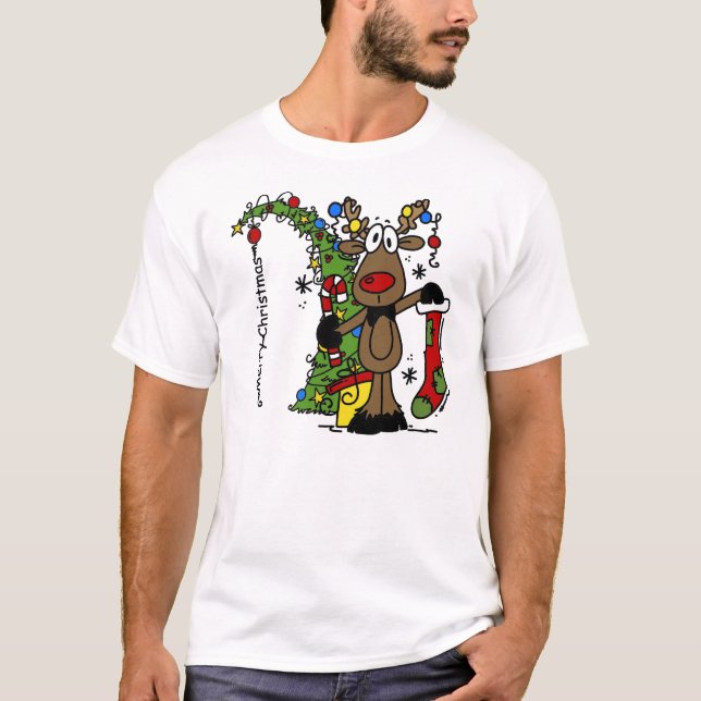 T-shirt Joyeux rennes de Noël (Devant)