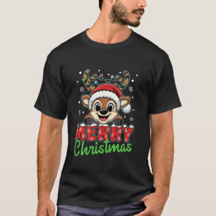T-shirt Joyeux rennes de Noël Père Noël Xmas 2024 Femme