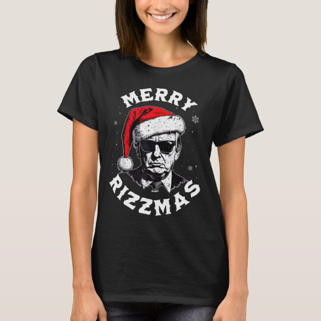 T-shirt Joyeux Rizzmas Noël Drôle Trump Santa Claus Xm (Devant)