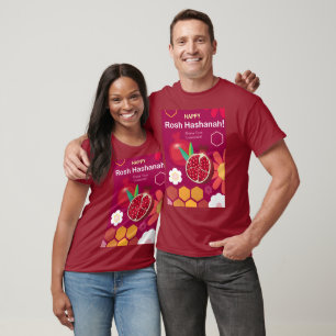 T-shirt Joyeux Rosh Hashanah Juif Nouvel An Modèle Floral