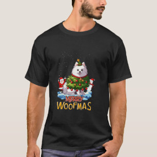 T-shirt Joyeux sapin de Noël japonais Spitz Lights Chien X