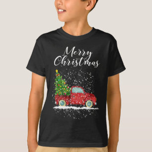 T-shirt Joyeux sapin de Noël sur voiture Xmas Camion Rouge