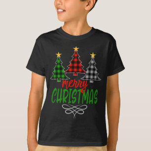 T-shirt Joyeux sapin de Noël Trois buffles Plaid