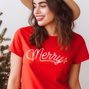 T-shirt Joyeux script typographie minimaliste Noël