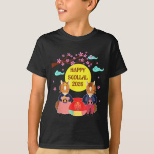 T-shirt Joyeux Seollal 2026 Nouvel An lunaire coréen de l'