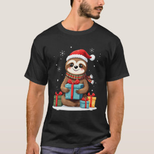 T-shirt Joyeux Slothmas mignon sloth de Noël chapeau de Pè