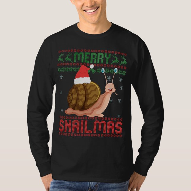 T-shirt Joyeux Snailmas Drôle Gros Chaud de Noël (Devant)