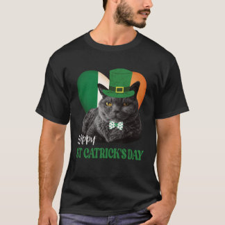 T-shirt Joyeux St Catrick's Day St Patrick Cat Drapeau irl