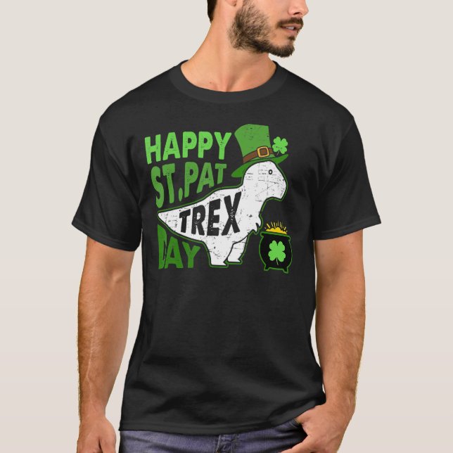 T-shirt Joyeux St Pat Rex Day Dinosaur St Patrick's Day (Devant)