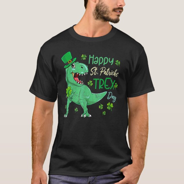 T-shirt Joyeux St Pat T Rex Saint Patrick's Day Dinosaur B (Devant)