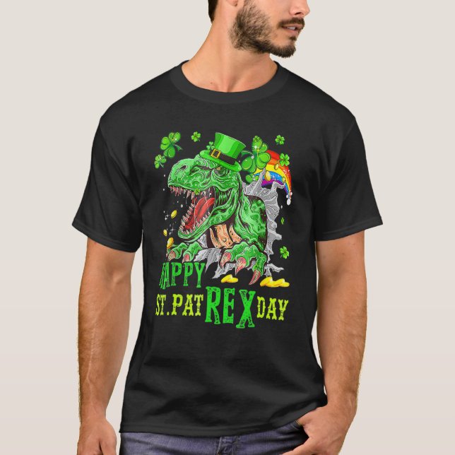 T-shirt Joyeux St Pat Trex Day Saint Patrick Dinosaur Garç (Devant)
