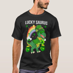 T-shirt Joyeux St Patrick Day Lucky Cute Saurus Avec Rainb