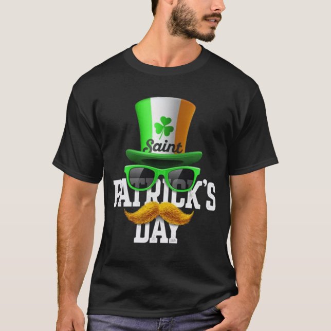 T-shirt Joyeux St Patrick's Day Fun Party Mustache (Devant)