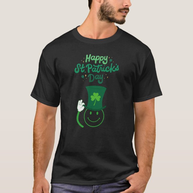 T-shirt Joyeux St. Patrick's Day Smiley Face (Devant)
