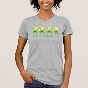 T-shirt Joyeux St Patrick's Paddy's Day Green Beer Mugs Te