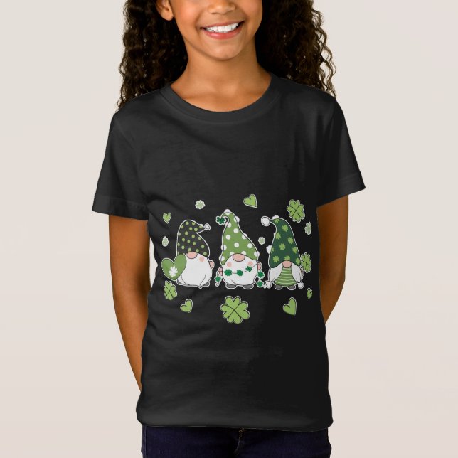 T-Shirt Joyeux St Saint Patricks Patrick's Day Gnome Trio  (Devant)