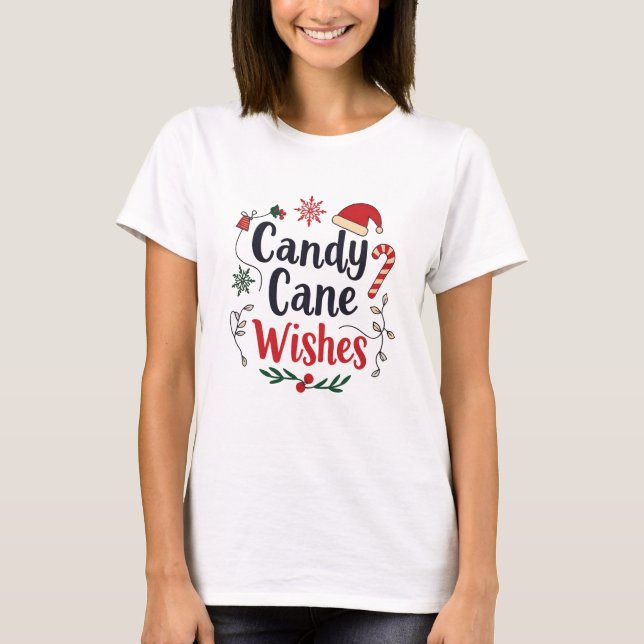 T-shirt Joyeux Sucre de canne de Noël Tee (Devant)