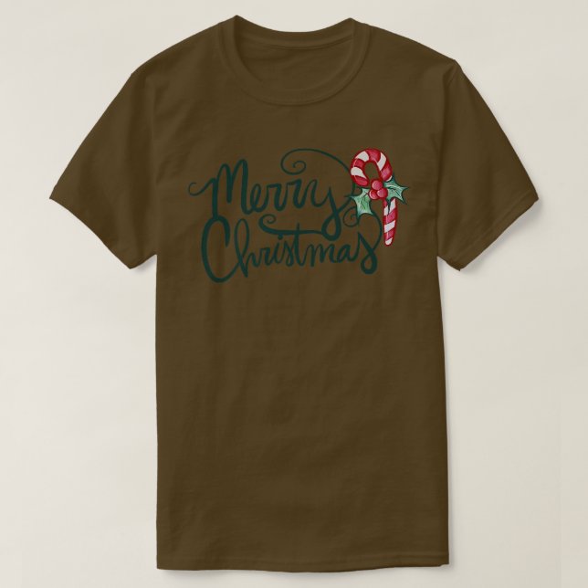 T-shirt Joyeux sucres de canne de Noël835 (Design devant)