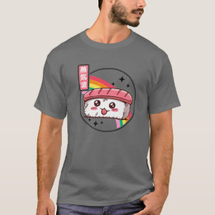 T-shirt Joyeux Sushi arc-en-ciel rétro Japon Style Otaku V