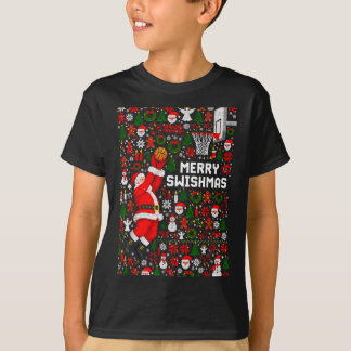 T-shirt Joyeux Swishmas Santa Basket Pull Ugly Style
