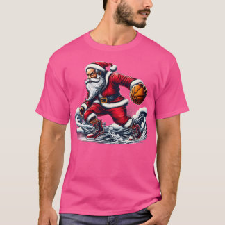T-shirt Joyeux Swishmas Vilain Noël Basket-ball Noël