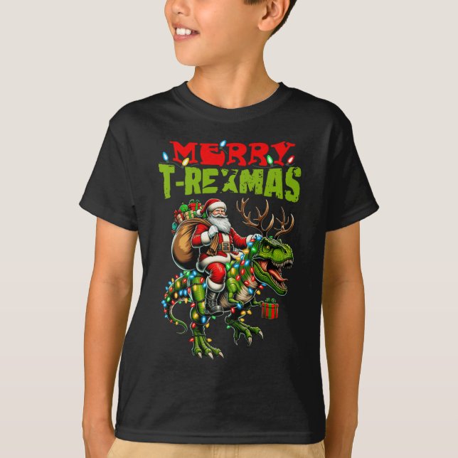 T-shirt Joyeux T-rexmas Noël Noël Noël T Rex Dinosaur Amou (Devant)