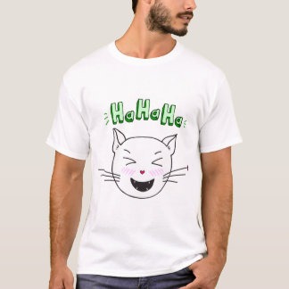 T-shirt Joyeux T-shirt. customisé souriant chat heureux. H