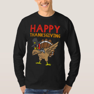 T-shirt Joyeux Thanksgiving Dabbing Dindon Joueur Garçon d