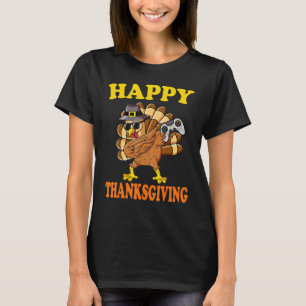 T-shirt Joyeux Thanksgiving Dabbing Gamer Dinde Enfants Ga