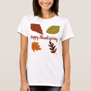 T-shirt Joyeux Thanksgiving Feuilles d'automne