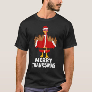 T-shirt Joyeux Thanksmas Dinde Père Noël Action de grâce N