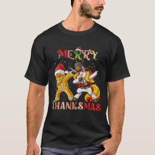 T-shirt Joyeux Thanksmas Unicorn Biscuit Dabbing