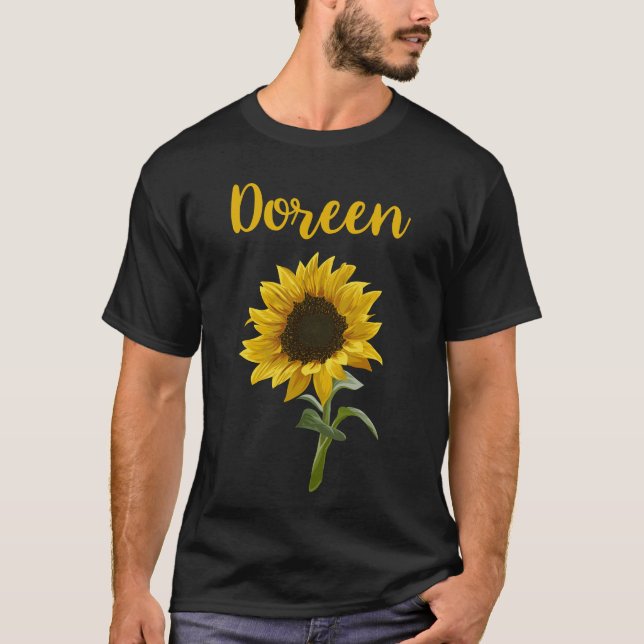 T-shirt Joyeux tournesol - Nom de Doreen (Devant)