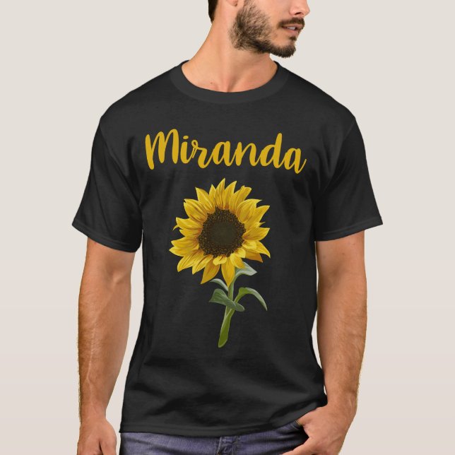 T-shirt Joyeux tournesol - Nom Miranda (Devant)