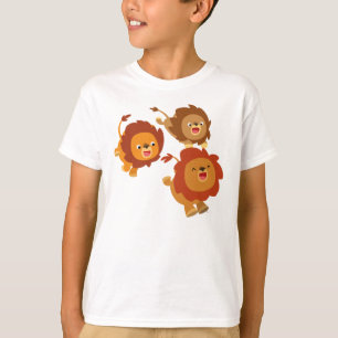 T-shirt Joyeux trio de mignonette caricature Lions enfants