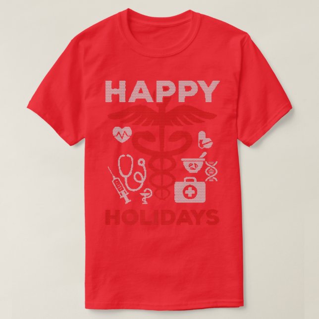 T-shirt Joyeux vacances Équipe Médicale Docteur infirmière (Design devant)