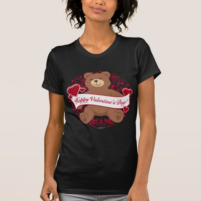 T-shirt Joyeux Valentine ! Teddy bear (Devant)