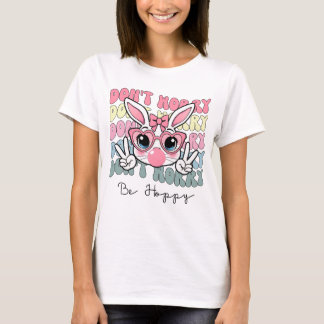 T-shirt Joyeux visage de lapin Super de Pâques Ne vous inq