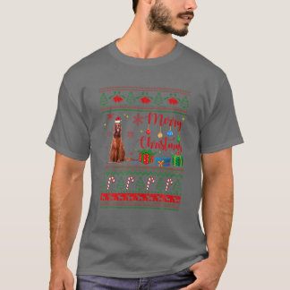 T-shirt Joyeux Xmas Setter irlandais Douleur moche Santa H